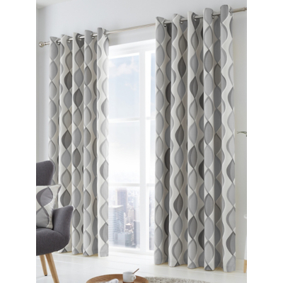 Fusion Lennox Grey Eyelet Curtains