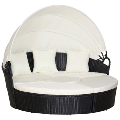 Outsunny 5 Piece Rattan Garden Bed with Canopy
