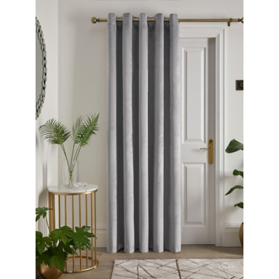Laurence Llewelyn-Bowen Silver Montrose Single Panel Eyelet Door Curtain