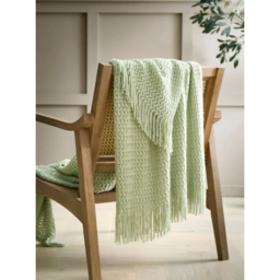 Appletree Green Textured Geometric Knit Throw - 180 x 130cm