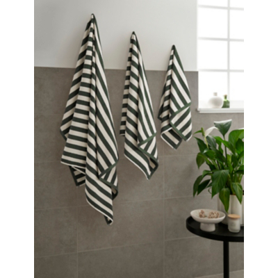 Forest Green Wide Stripe Hand Towel