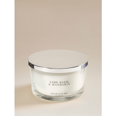 Signature Scents Lime, Basil & Mandarin Triplewick Candle