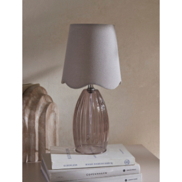 Grey Scallop Shade Glass Table Lamp