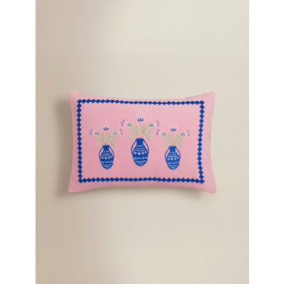 Pink Velvet Base Vase Cushion