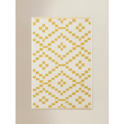 Yellow Geometric Cotton Bath Mat