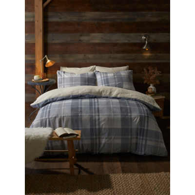 Fusion Mulford Grey Check Duvet Cover Set