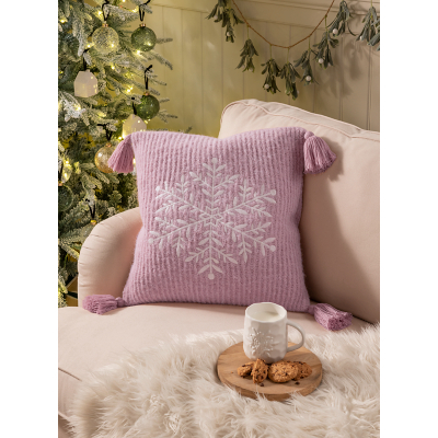 Stacey Solomon Pink Christmas Snowflake Cushion by George at ASDA