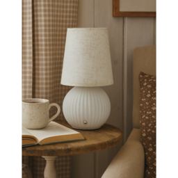 Searchlight White Rechargeable LED Glass Table Lamp