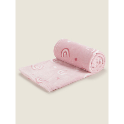 Pink Heart Rainbow Fleece - 150cm x 120cm