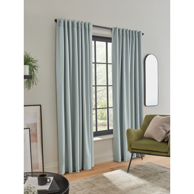 Light Grey Blackout Hidden Tab Top Curtains