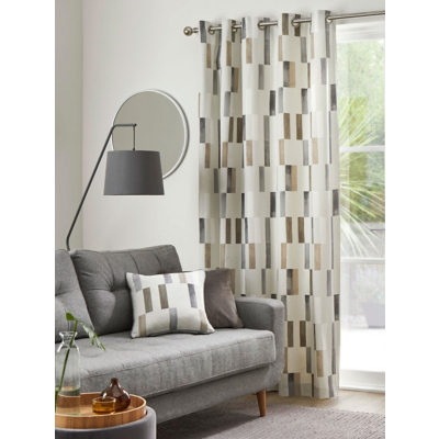 Fusion Oakland 100% Cotton Natural Eyelet Curtains