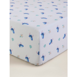 Disney Stitch Blue & White Summer Fitted Sheet