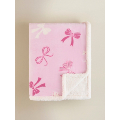 Bows Sherpa Fleece Blanket- 120x150cm