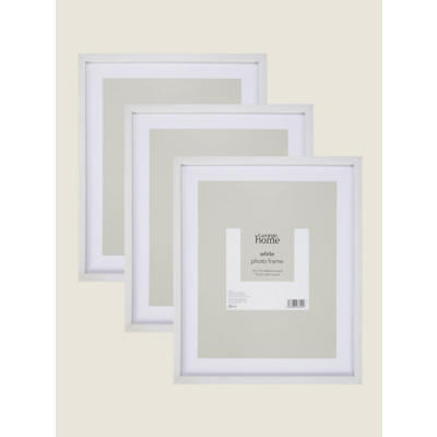 White Plastic Frame 10x8 Inch - Set of 3
