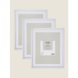 White Plastic Frame 10x8 Inch - Set of 3