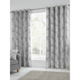 Fusion Matteo Grey Eyelet Curtains