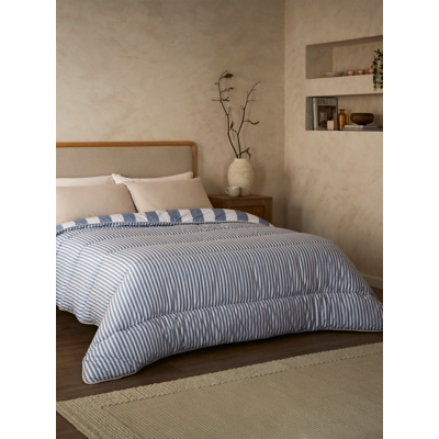 Night Lark Blue Herringbone 10.5 Tog Coverless Duvet Set
