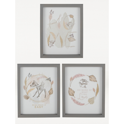 Disney Bambi Grey 8x6 Framed Print Set of 3