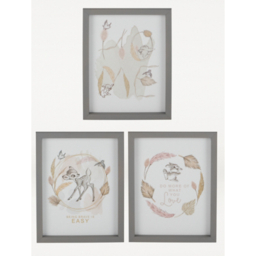 Disney Bambi Grey 8x6 Framed Print Set of 3