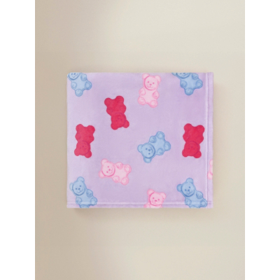 Purple Gummy Bear Fleece Blanket - 120 x 150 cm