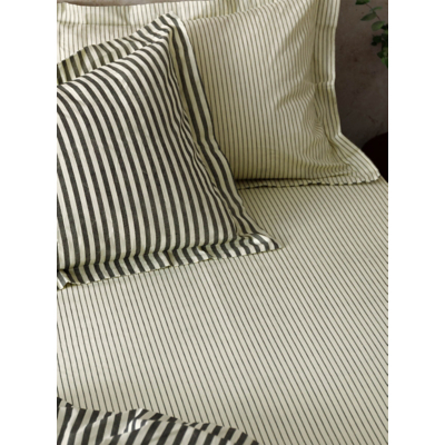 Hebden Black Striped 100% Cotton Fitted Sheet