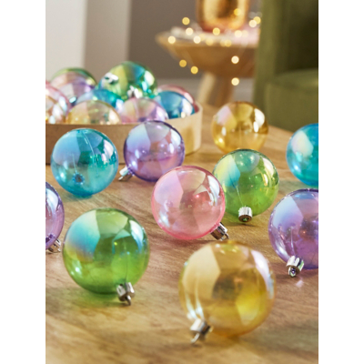 Christmas Mixed Coloured Baubles - Set of 36