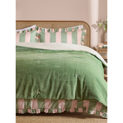 Wylder Green Edie 100% Cotton Velvet Bedspread - 140 x 220cm