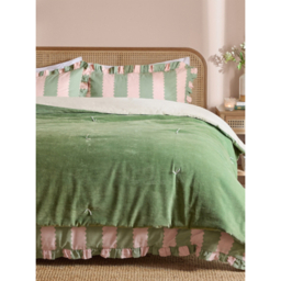 Wylder Green Edie 100% Cotton Velvet Bedspread - 140 x 220cm