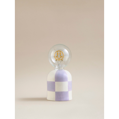 Lilac Portable Checkerboard Lamp