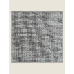 Dark Grey Solid Chenille Shower Mat