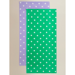 Lilac & Green Polka Dot Cotton Beach Towels - Set of 2