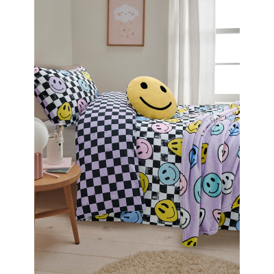 Black & White Smiley Face Reversible Duvet Set