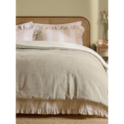 Wylder Natural Edie 100% Cotton Velvet Bedspread - 140 x 220cm