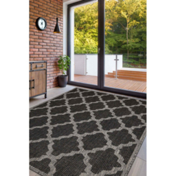 maker Black Gel Backed Trellis Rug