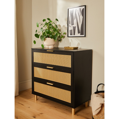 Black Rattan 3 Drawer Chest by George at ASDA | uFurnish.com Black Rattan 3 Drawer Chest by George at ASDA | uFurnish.com