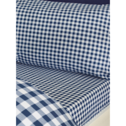 Catherine Lansfield Navy Bamford Gingham Fitted Sheet