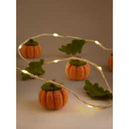 Orange Felt Pumpkin LED String Lights