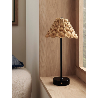 Natural Scallop Design Rechargable Woven Lamp