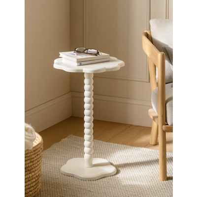 White Scalloped Flower Bobble Table