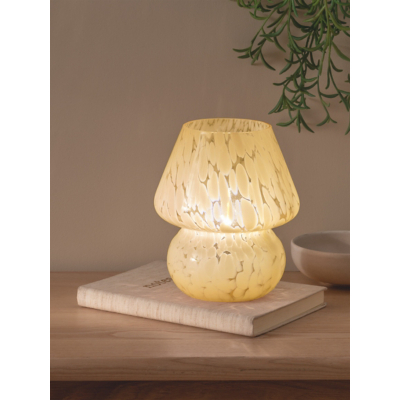 Yellow Glass Mushroom Portable Battery Lamp