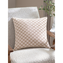 Hoem Natural Larro Chenille Checkerboard Cushion
