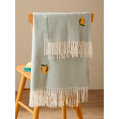 Furn Orange Fruits Lightweight Embroidered Throw - 130 x 180cm