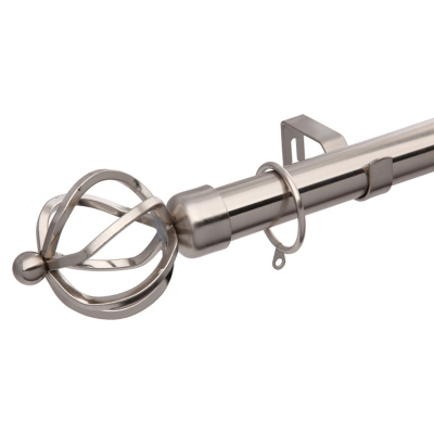A-International Silver Extendable Curtain Pole with Claw Finials
