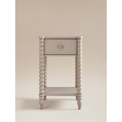Grey Bobbin Bedside Table