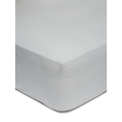 Grey Brushed Cotton Plain Fitted Sheet