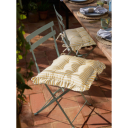 Wylder Yellow Ruffle Outdoor Seat Pads - Set of 2