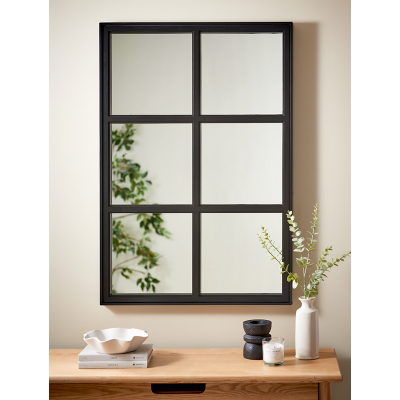 Black Large Window Mirror