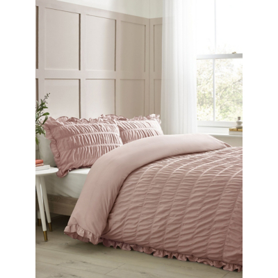 Catherine Lansfield Seersucker Frill Duvet Set