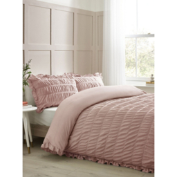 Catherine Lansfield Seersucker Frill Duvet Set