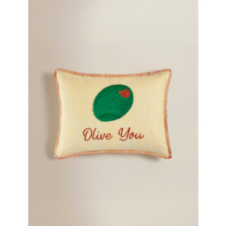 'Olive You' Slogan Cushion
